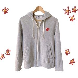 Comme des garçons zip up grey hoodie
